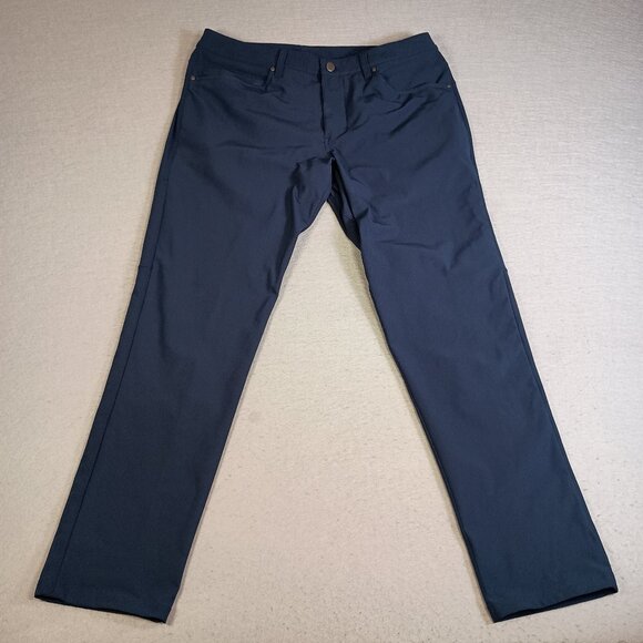 Lululemon ABC Slim Fit Warpstreme 5-Pocket Men's 34 Blue Performance Pants - Picture 1 of 11